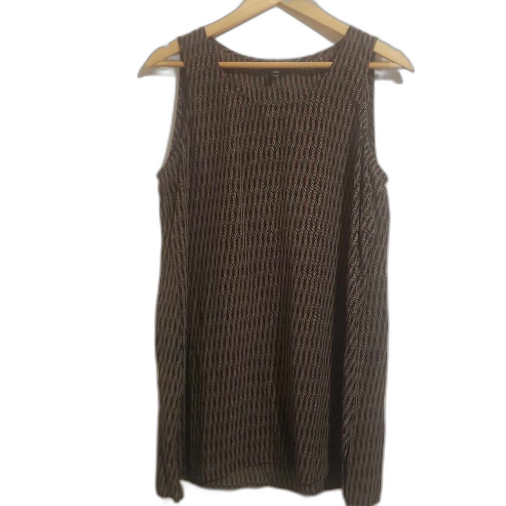 100% Silk Eileen Fisher Geometric Print Womens Sz M